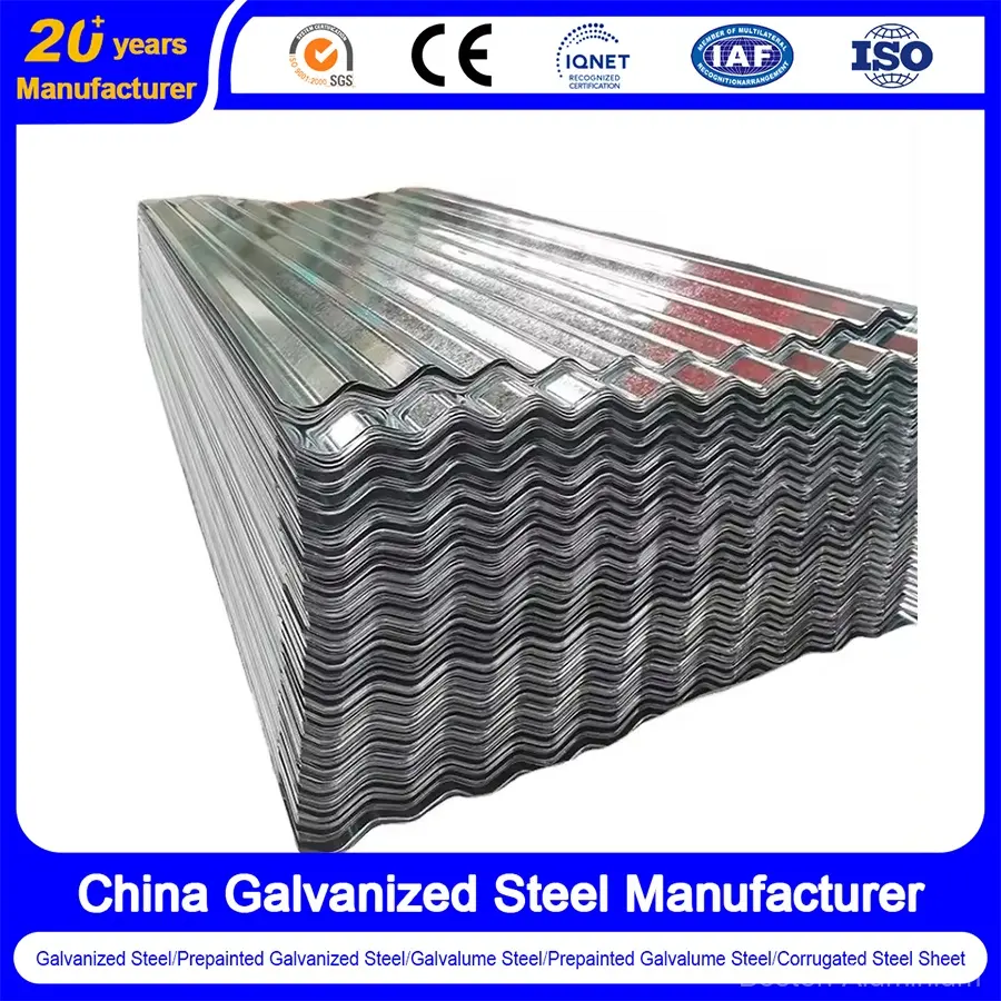 PPGL Prepainted Galvalume Corrugated Steel Roofing Sheet in blue color